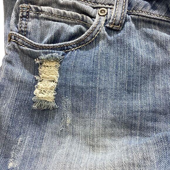 Y2K 90’s Vintage Mudd Light Wash Distressed Holed Patchwork Bootcut Jeans Women’ - Picture 10 of 14